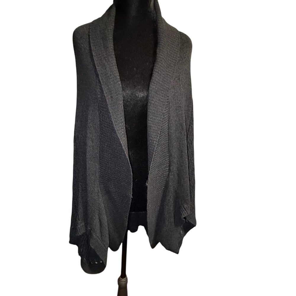 MarlaWynne Black Open Front Cardigan with Dolman sleeves size 1X